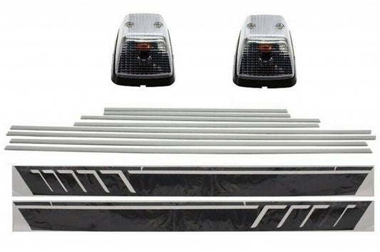 Add On Türleisten Seitenaufkleber Schwarz Lichter drehen für MERCEDES W463 89-15 CarPartsTuning