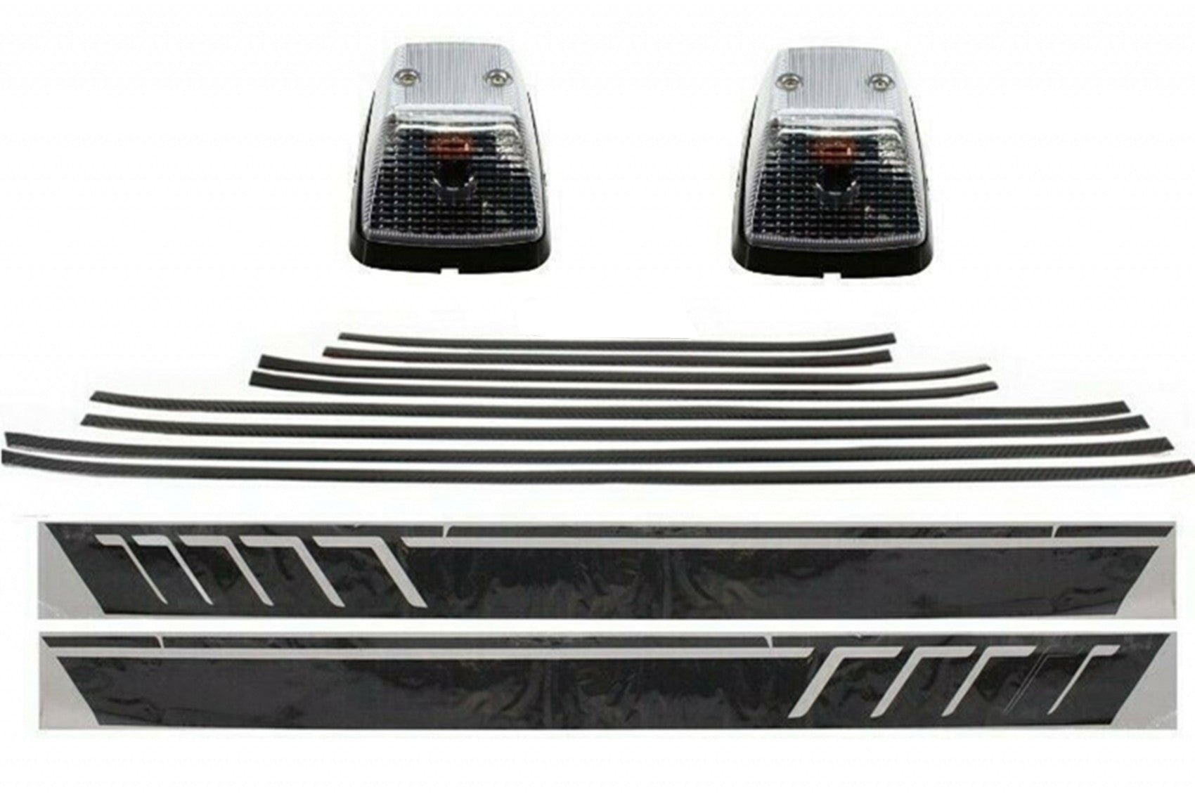 Add On Streifen Kohlenstoff Aufkleber Lichter drehen für Mercedes G W463 89-15 CarPartsTuning