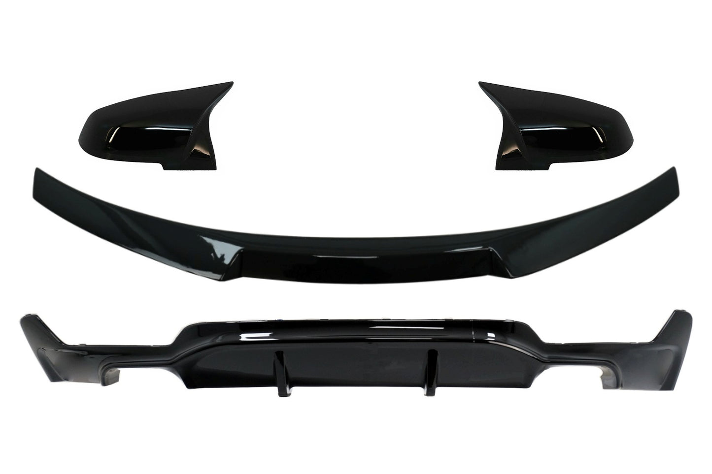 Diffusor für BMW 4 F32 2013+ M Perform Look Kofferraumspoiler Spiegelabdeckungen CarPartsTuning