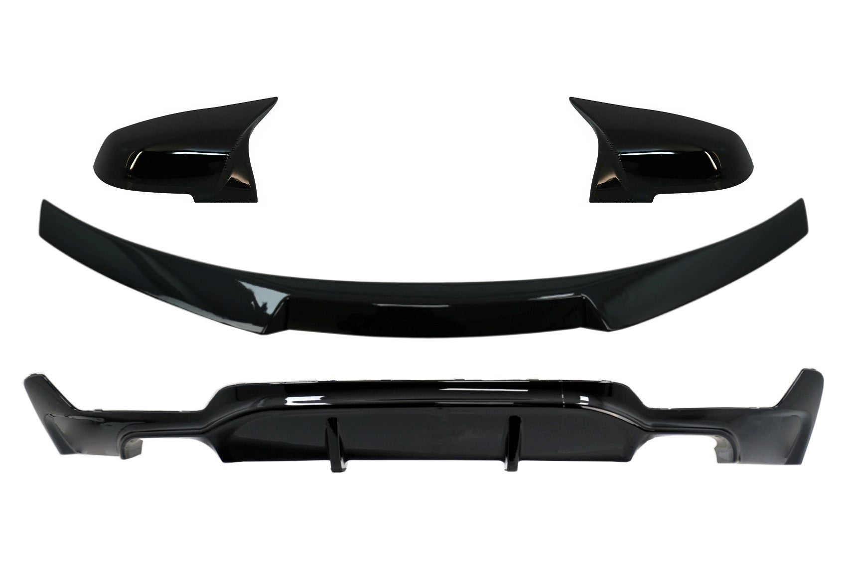 Diffusor für BMW 4 F32 2013+ M Perform Look Kofferraumspoiler Spiegelabdeckungen CarPartsTuning