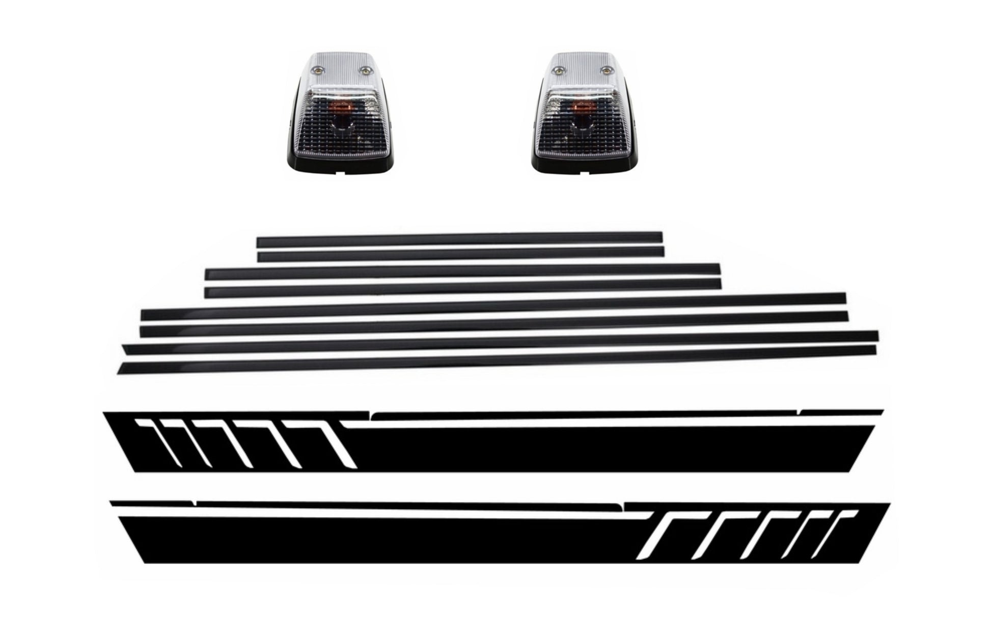 Add On Türleisten Seitenaufkleber Schwarz Lichter drehen für MERCEDES W463 89-15 CarPartsTuning