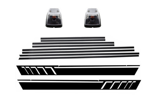 Add On Türleisten Seitenaufkleber Schwarz Lichter drehen für MERCEDES W463 89-15 CarPartsTuning