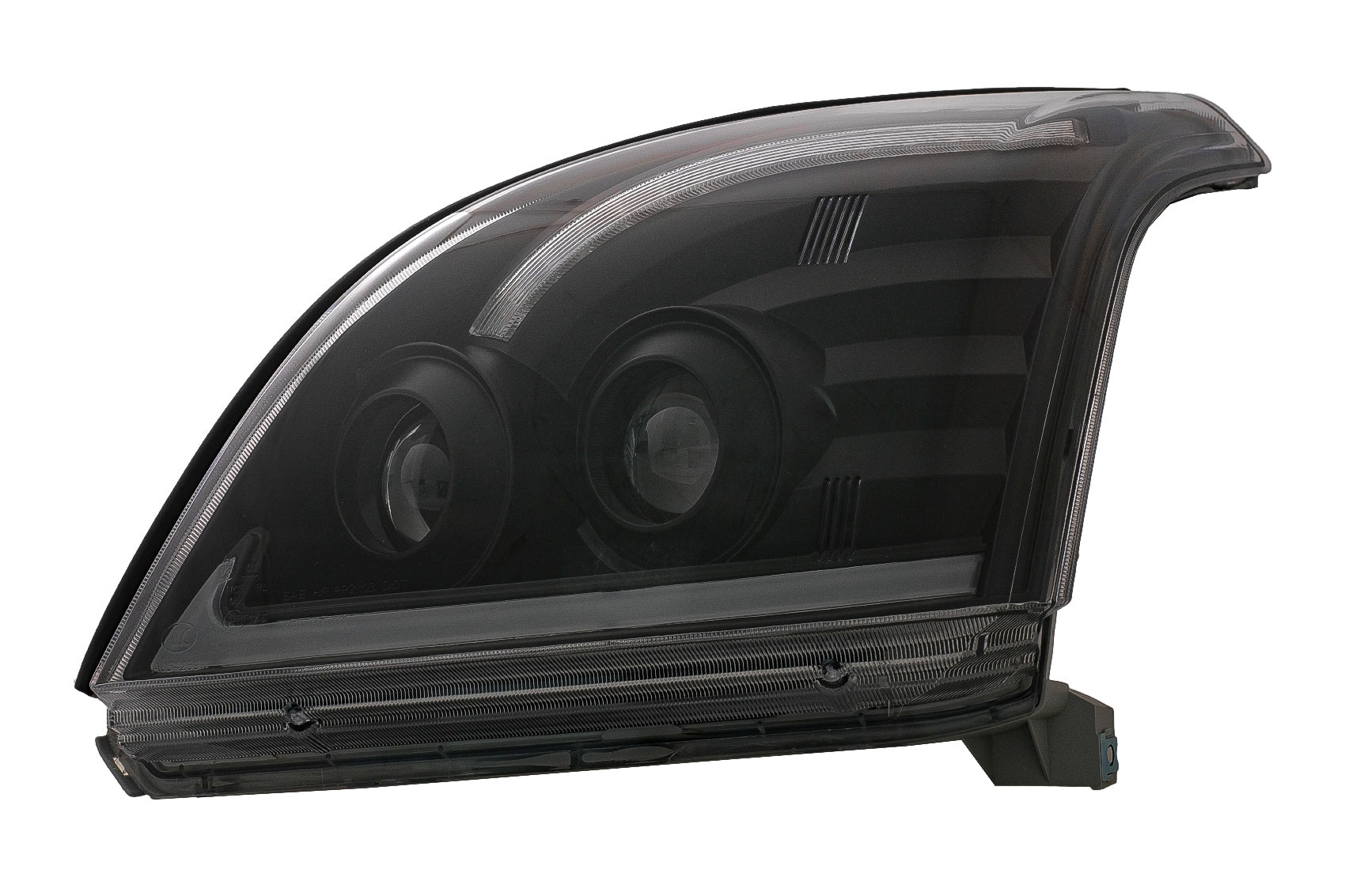 TUBE LIGHT LED Scheinwerfer passend für TOYOTA Land Cruiser FJ120 (2003-2009) Schwarz mit dynamischem Blinker LHD KITT Lightning