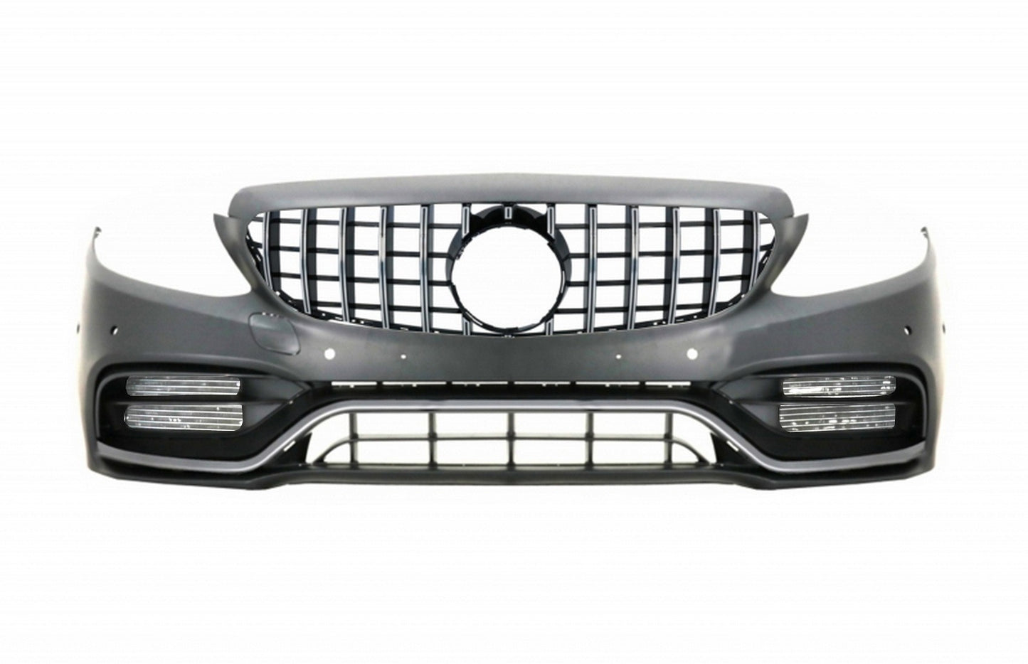Stoßstange für Mercedes W205 S205 C205 A205 14-18 GTR Look Gitter ohne 360 Kamera CarPartsTuning