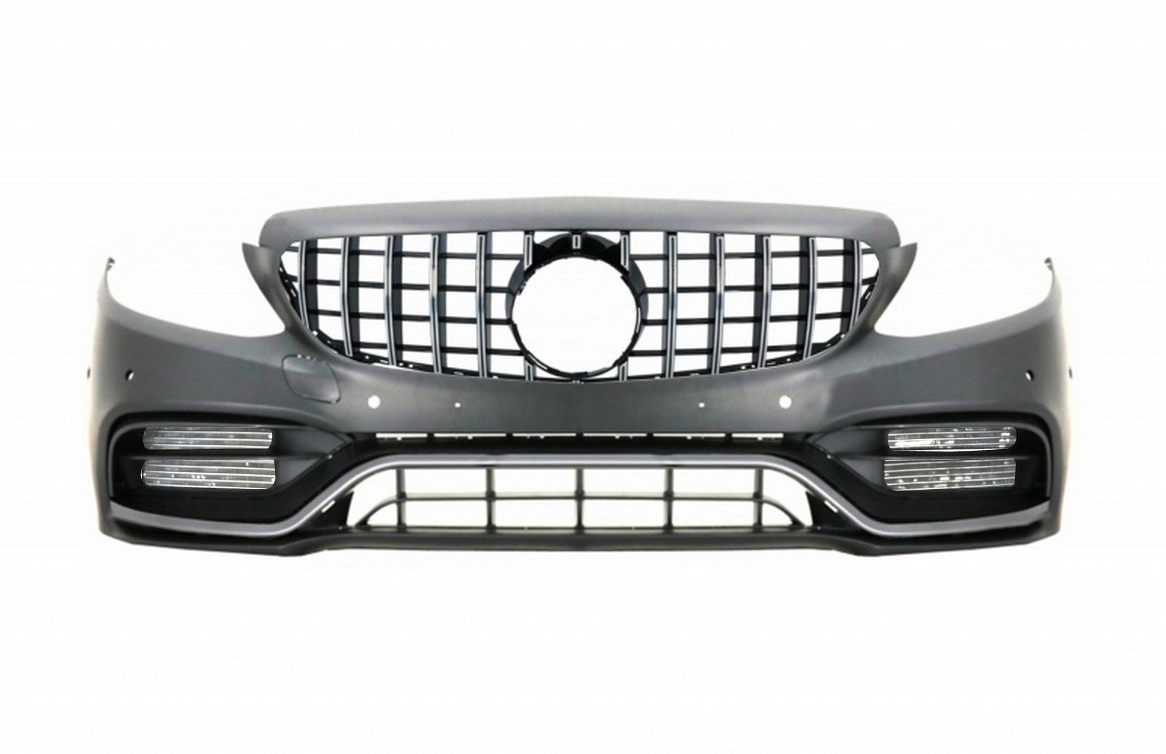 Stoßstange für Mercedes W205 S205 C205 A205 14-18 GTR Look Gitter ohne 360 Kamera CarPartsTuning