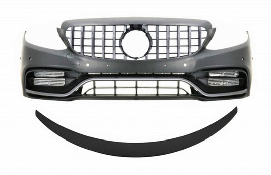 Stoßstange für Mercedes C C205 14-18 C63 GT-R Look Gitter Kofferraumspoiler matt CarPartsTuning