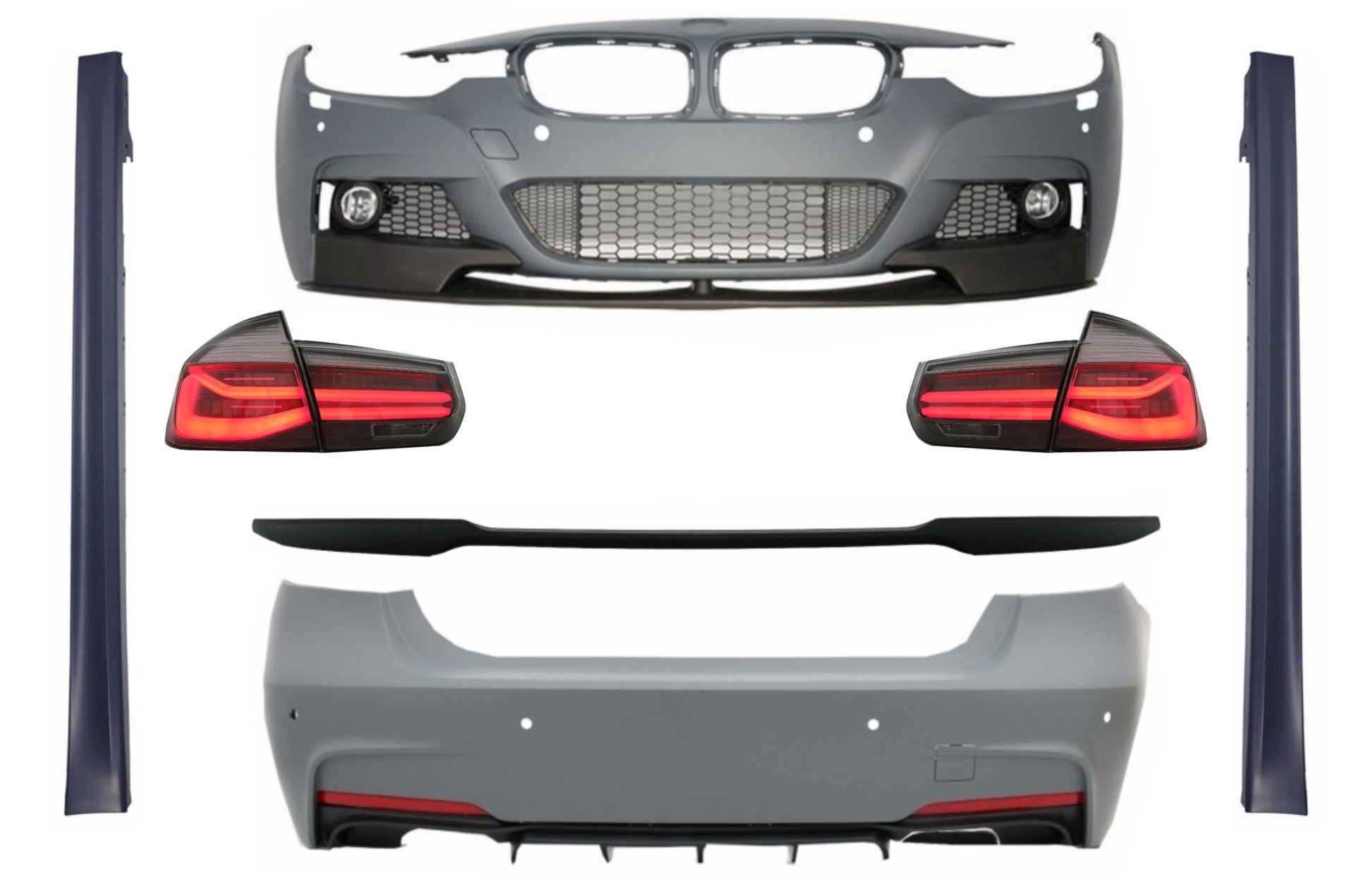 Body Kit für BMW 3er F30 11-19 Stoßstange Diffusor LED Rücklichter M Look CarPartsTuning