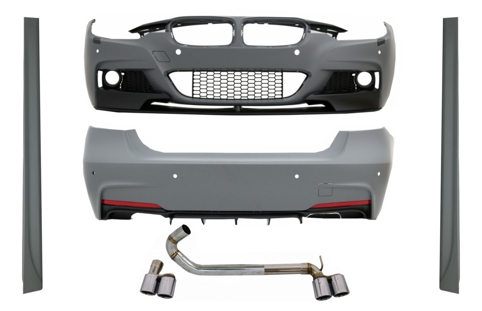 Bodykit für BMW 3 F30 2011-2019 M-Performance Look Doppel-Doppelauspuffanlagen CarPartsTuning