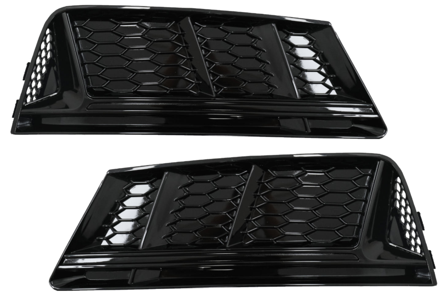 Stoßstangenuntergitter Abdeckungen Seite für Audi A4 B9 16-18 RS4 Look Schwarz CarPartsTuning