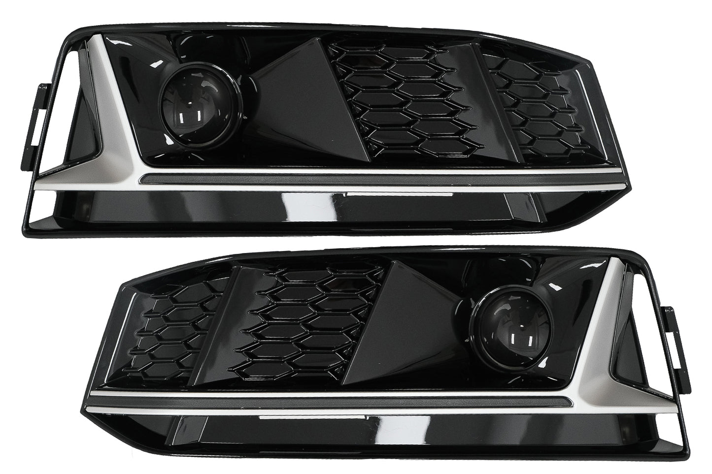 Niedriger Gitter ACC Abdeckungen für Audi A4 B9 S-Line 16-18 RS4 Look Silber CarPartsTuning