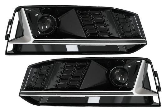 Niedriger Gitter ACC Abdeckungen für Audi A4 B9 S-Line 16-18 RS4 Look Silber CarPartsTuning