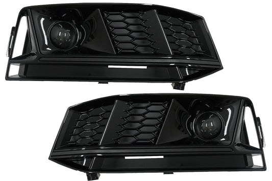 Niedriger Abdeckungen Gitter ACC für Audi A4 B9 S-Line 16-18 RS4 Look Schwarz CarPartsTuning