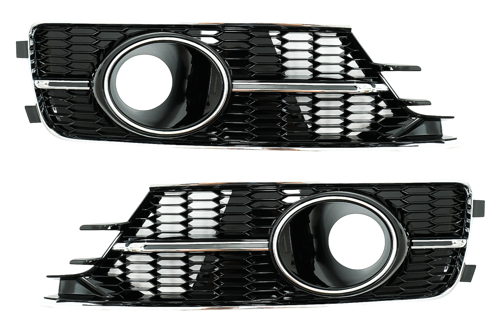 Niedriger Abdeckungen Seitengitter für AUDI A6 C7 4G Facelift 15-18 Glänzend schwarz Chrom CarPartsTuning