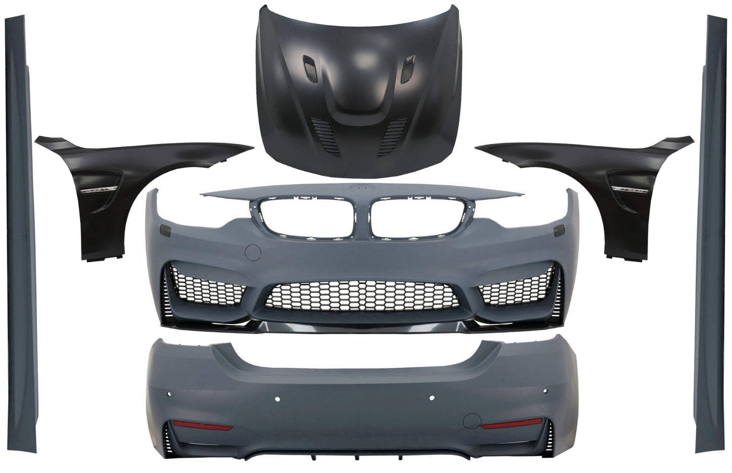 Bodykit für BMW F32 F33 2013-02.2017 M4 Look Motorhaube Vordere Kotflügel Chrom CarPartsTuning