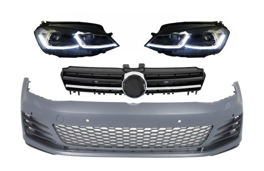 Stoßstange für VW Golf VII 7 5G 13-17 GTI Look LED Scheinwerfer Dynamisch Gitter CarPartsTuning