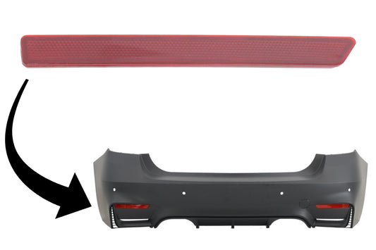 Roter Rückstrahler Passend Für BMW 3er F30 (2011-2019) Nur Evo Design Heckstoßstange Links KITT