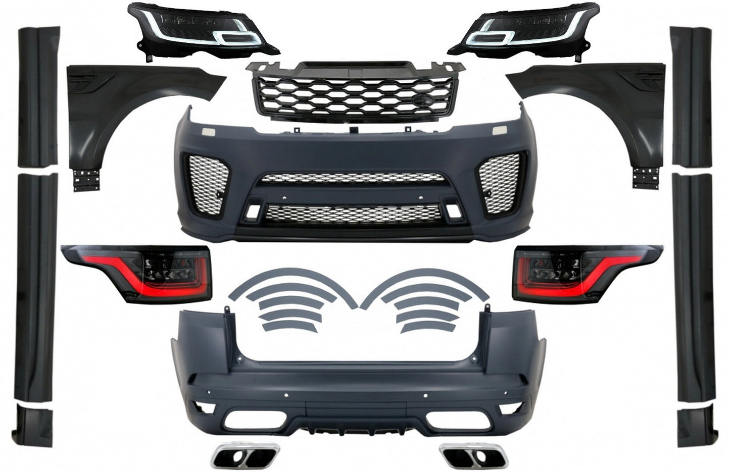 Bodykit LED Scheinwerfer Rücklichter für Sport L494 13-17 Umwandlung 19 SVR Look Carpartstuning Austria