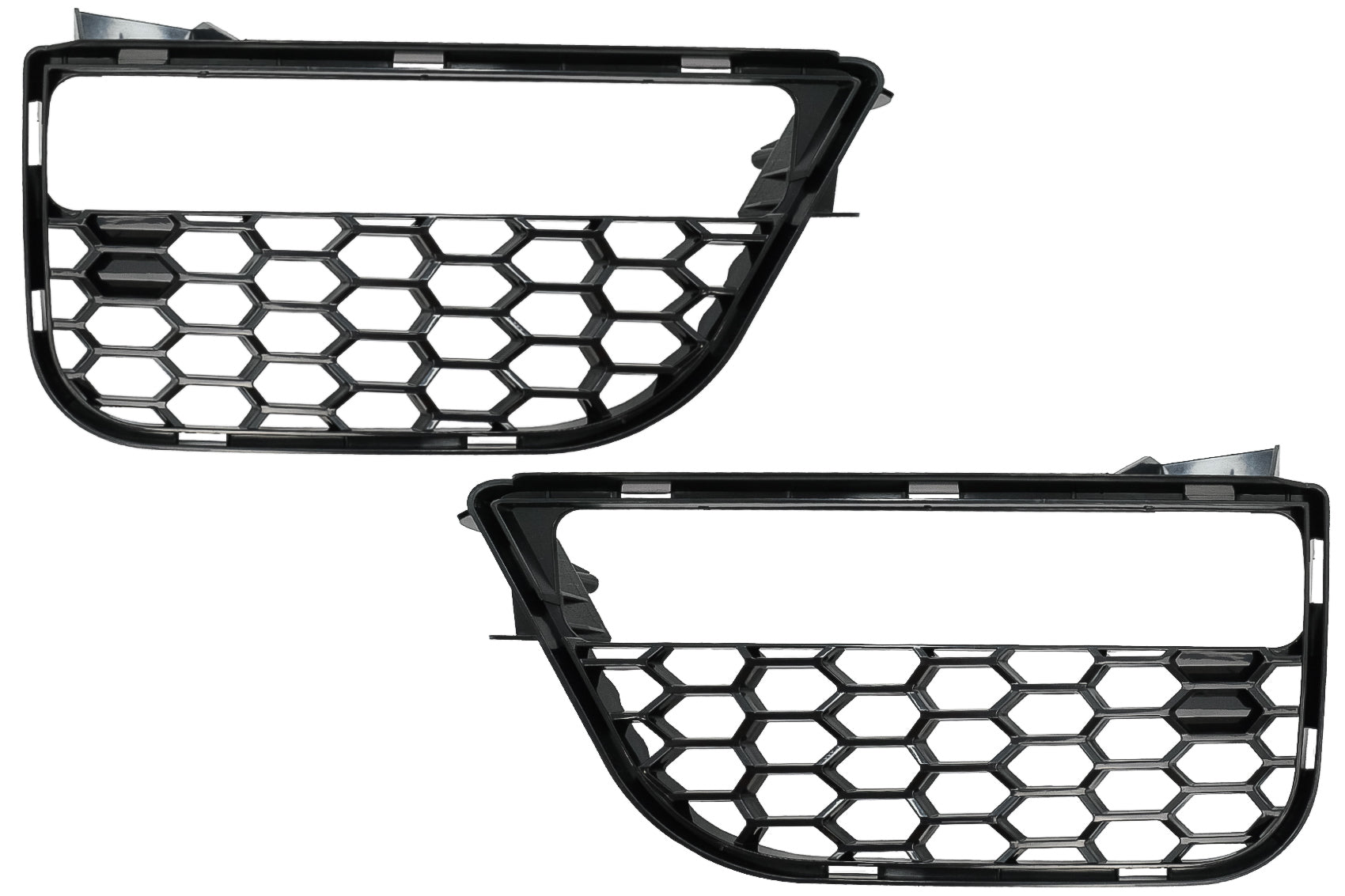 Nebellampe Abdeckungen Seite Gitter für BMW 5er G30 G31 2017+ M5 Look Glänzend schwarz CarPartsTuning