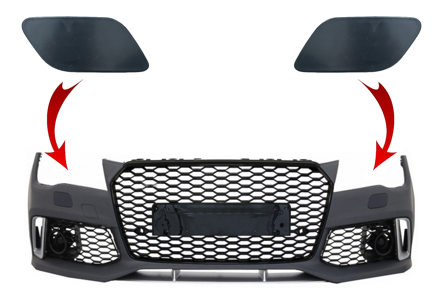 SRA Abdeckungen Frontstoßstange für Audi A7 4G 2010-2018 RS7 Design CarPartsTuning