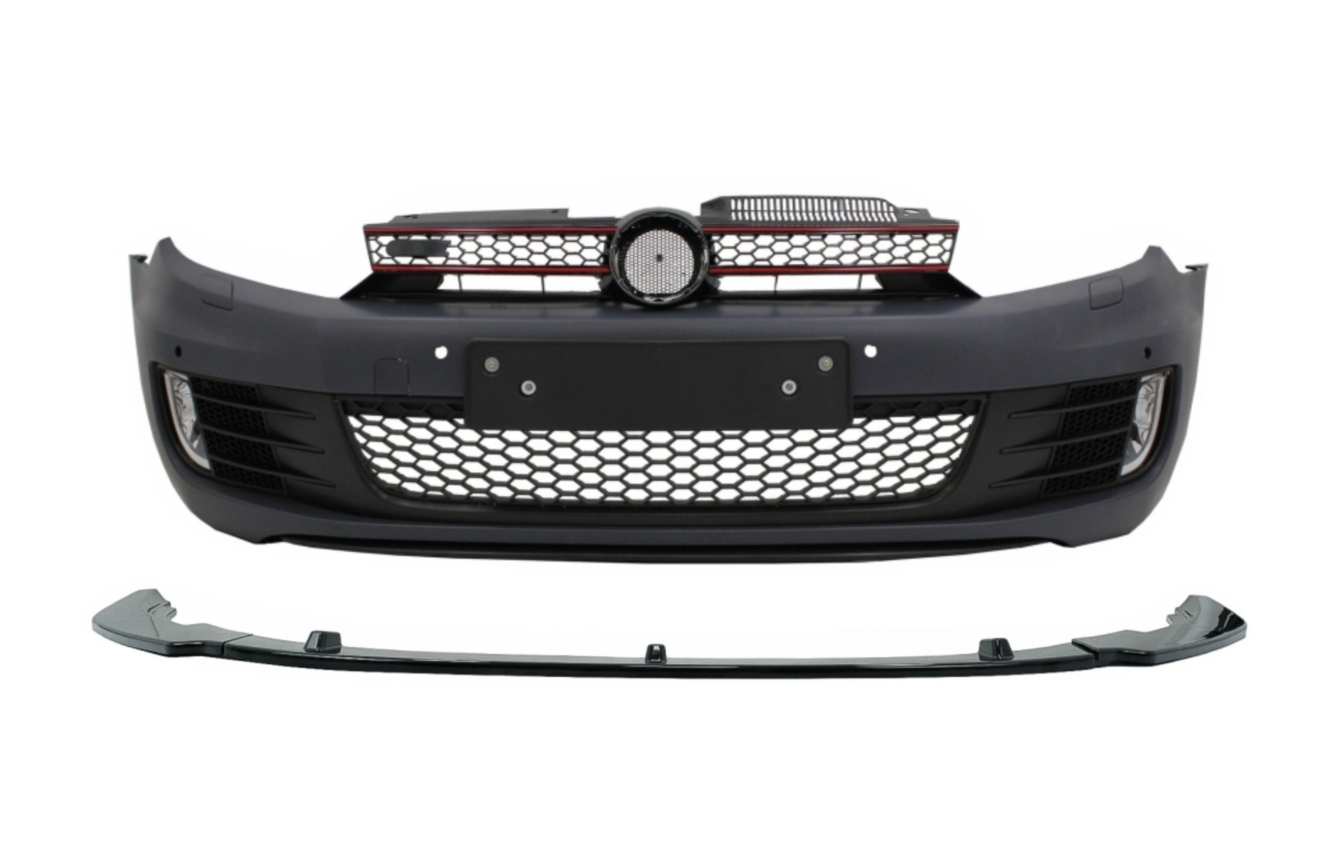 Frontstoßstange für VW Golf 6 MK6 08-13 GTI Look Lippe Erweiterung Spoiler Glänzend schwarz CarPartsTuning