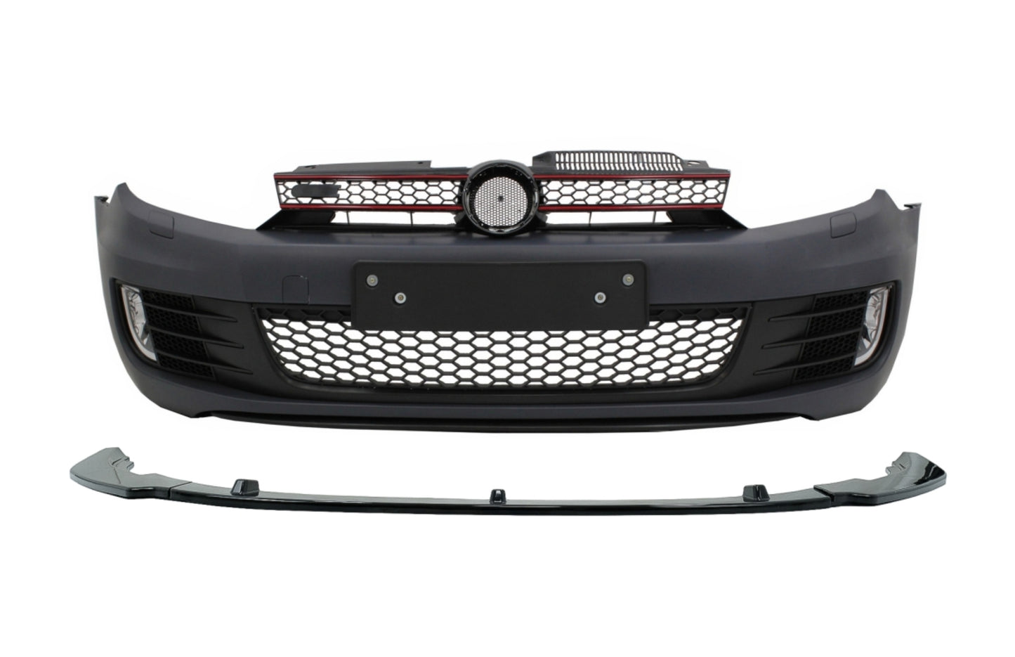 Stoßstange für VW Golf VI Golf 6 08-13 Lip Extension Spoiler Schwarz GTI Look CarPartsTuning