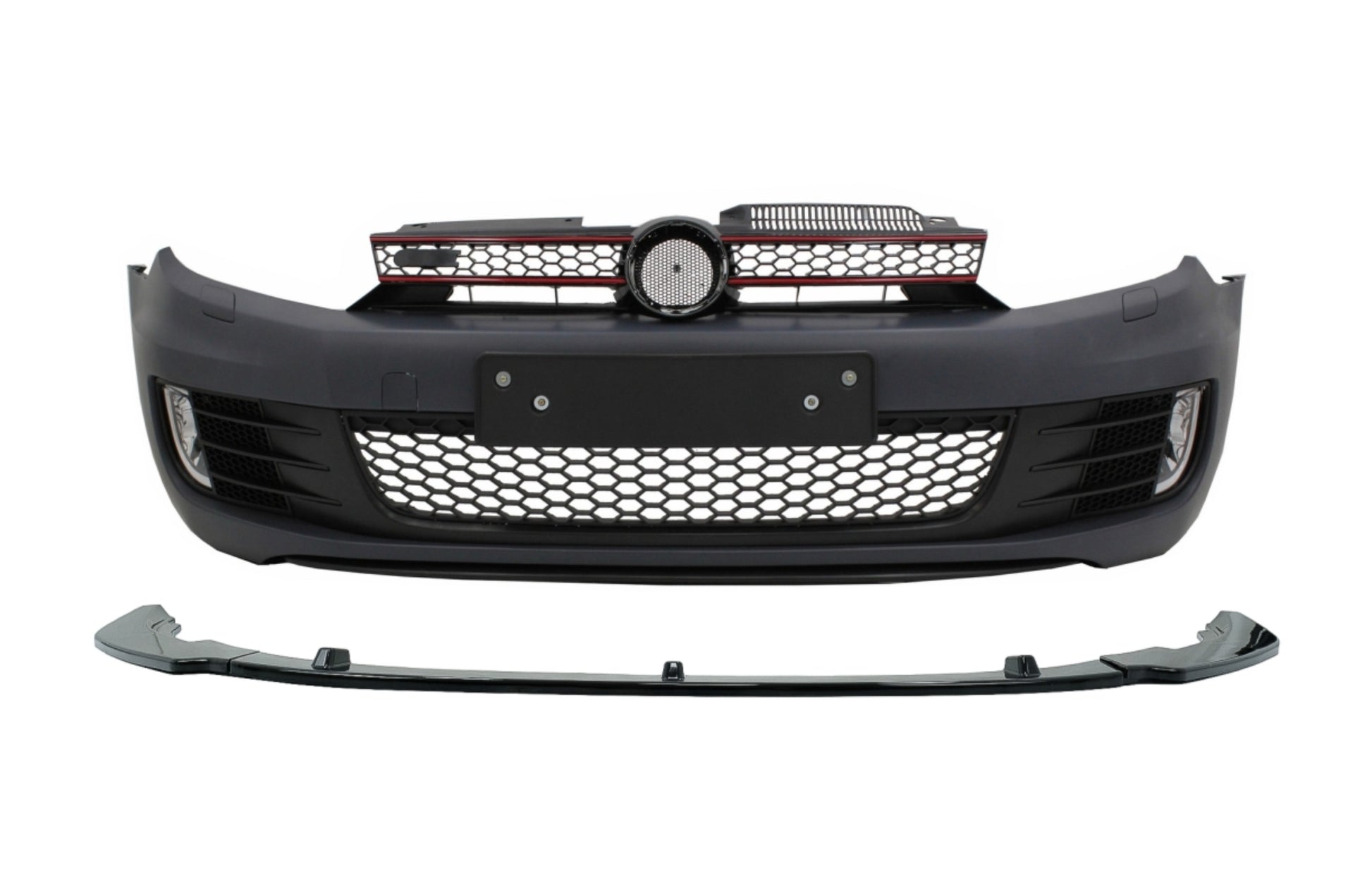 Stoßstange für VW Golf VI Golf 6 08-13 Lip Extension Spoiler Schwarz GTI Look CarPartsTuning