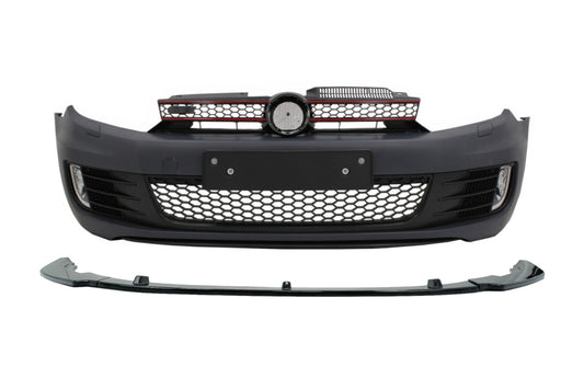 Stoßstange für VW Golf VI Golf 6 08-13 Lip Extension Spoiler Schwarz GTI Look CarPartsTuning