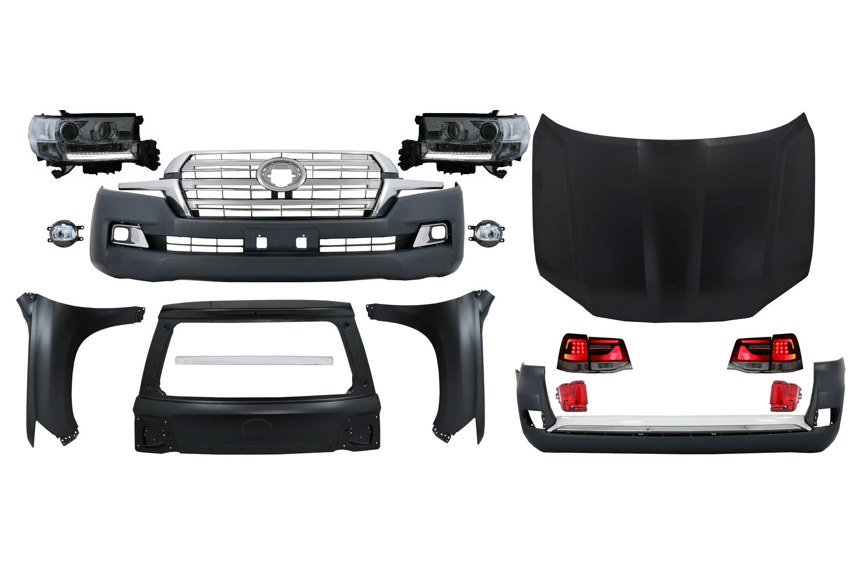 Facelift-Kit für TOYOTA Land Cruiser FJ200 Nachrüstung 08-15 bis 2016 LC 200 Modelle CarPartsTuning