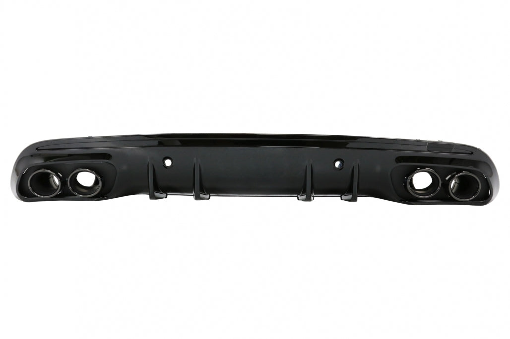 Stoßdämpfer Diffusor Auspuff für Mercedes C W205 14-20 Kofferraum Spoiler Schwarz CarPartsTuning