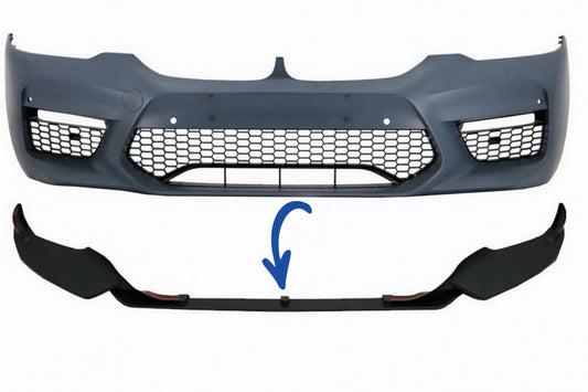 Stoßstange Spoiler für BMW 5er G30 G31 Limousine Touring 17+ M5 Look Schwarz CarPartsTuning