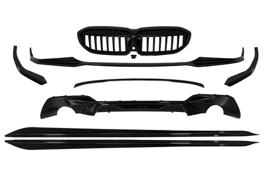 Komplette Bodykit-Erweiterungen passend für BMW 3er G20 Limousine G21 Touring (2018-up) M Design Piano Black KITT