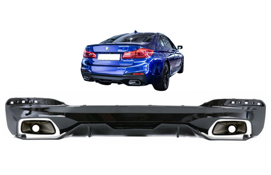 Stoßstange Diffusor für BMW 5er G30 G31 Auspuff 540 M Sport Look Square CarPartsTuning