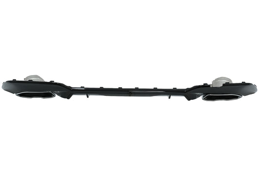 Heckschürzendiffusor Mit Verchromten Endrohren Passend Für BMW 3er G20 G28 Limousine G21 Touring (2018-Up) M340i M Look Piano Black KITT