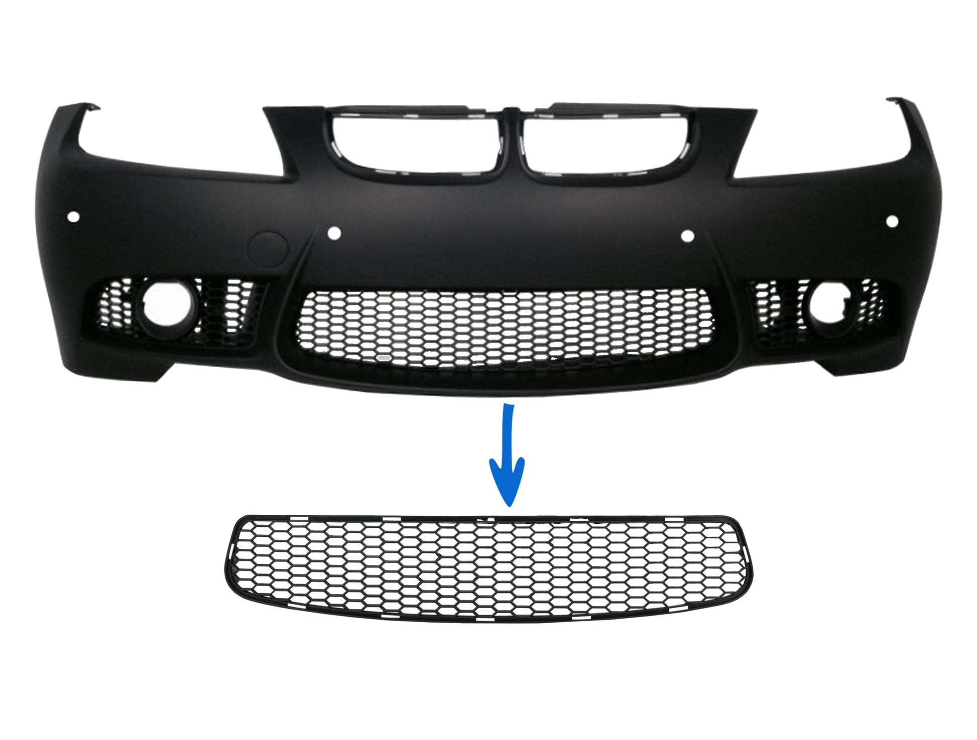 Frontstoßstange Mittleres Unteres Gitter Passend Für BMW 3er E90 E91 Pre-LCI (2004-2008) E92 E93 Pre-LCI (2006-2009) M3 Design KITT