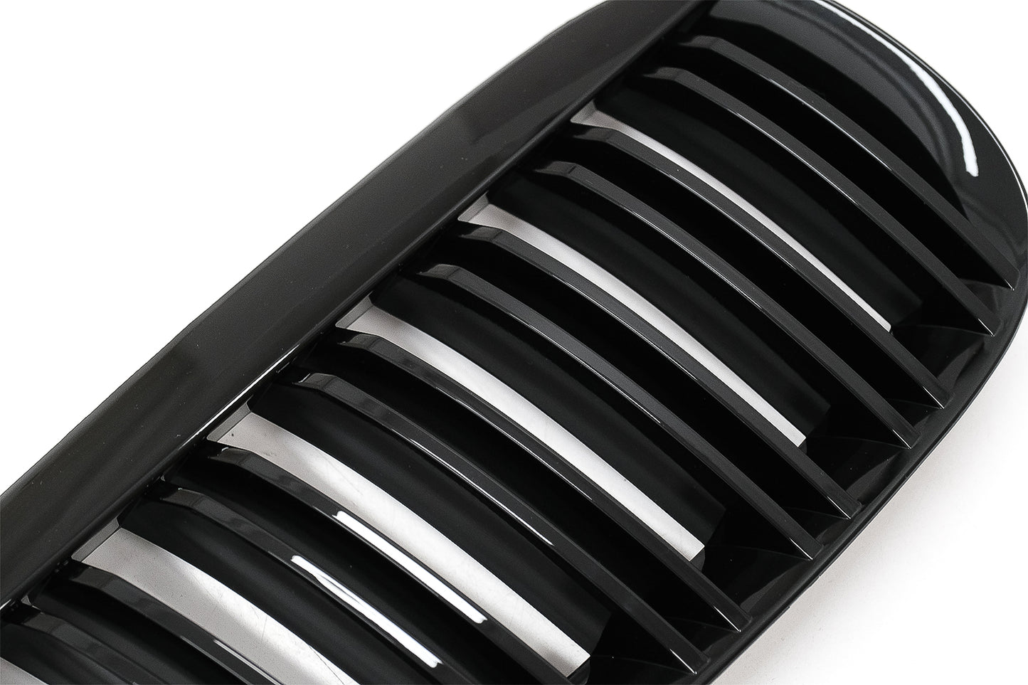 Nierengitter für BMW 6er E63 E64 04-10 M Look Doppelstreifen Glänzend schwarz Carpartstuning Austria