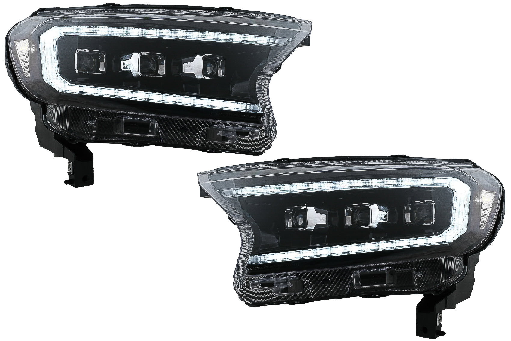 Scheinwerfer LED Dynamisch Startanzeige für Ford Ranger 15-20 LHD Matrix Schwarz CarPartsTuning