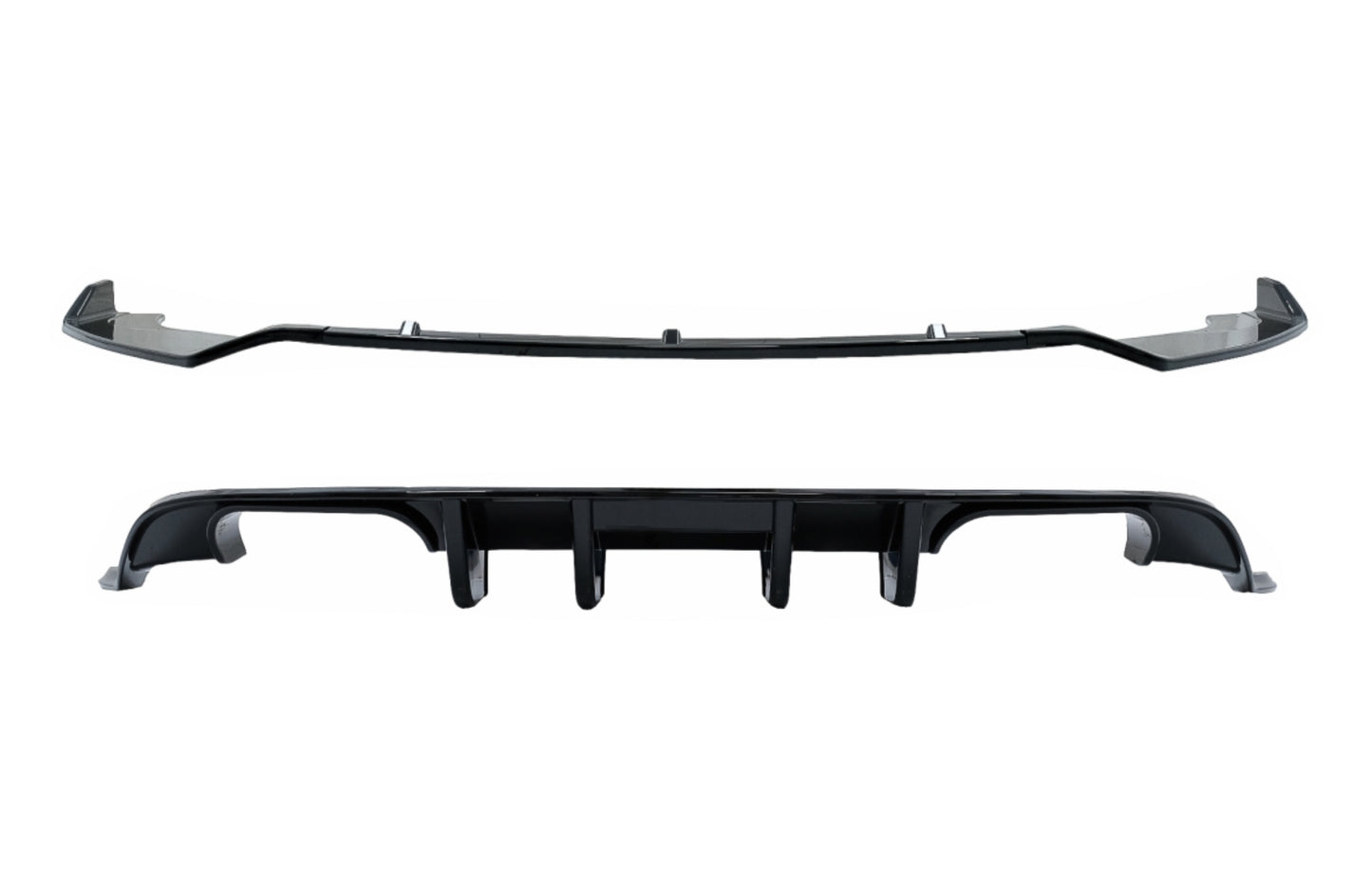 Heckschürzen-Luftdiffusor mit Frontschürzenlippen-Verlängerungsspoiler passend für VW Golf 7.5 (2017-2019) R Look Piano Black KITT
