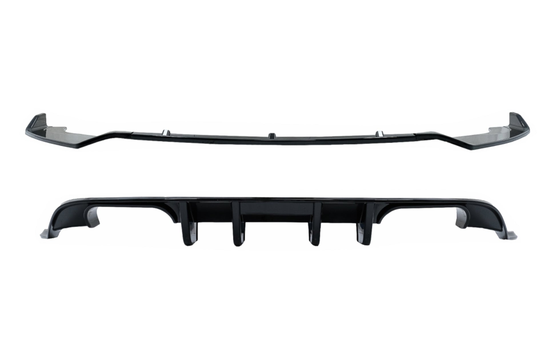 Heckschürzen-Luftdiffusor mit Frontschürzenlippen-Verlängerungsspoiler passend für VW Golf 7.5 (2017-2019) R Look Piano Black KITT