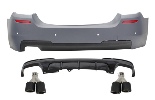Stoßstange für BMW 5 F10 11-17 M-Performance Look Diffusor Dual Zwilling Tipps Kohlenstoff CarPartsTuning