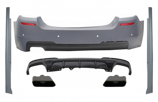 Stoßstange für BMW 5 F10 11-17 M-Performance Look Seitenschweller Diffusor Tipps Schwarz CarPartsTuning