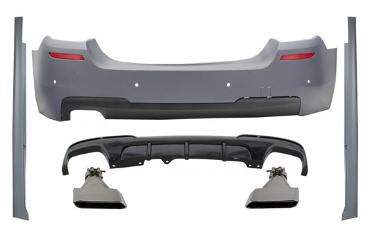 Stoßstange für BMW 5 F10 11-17 M-Performance Look Seitenschweller Diffusor Tipps Aluminium CarPartsTuning