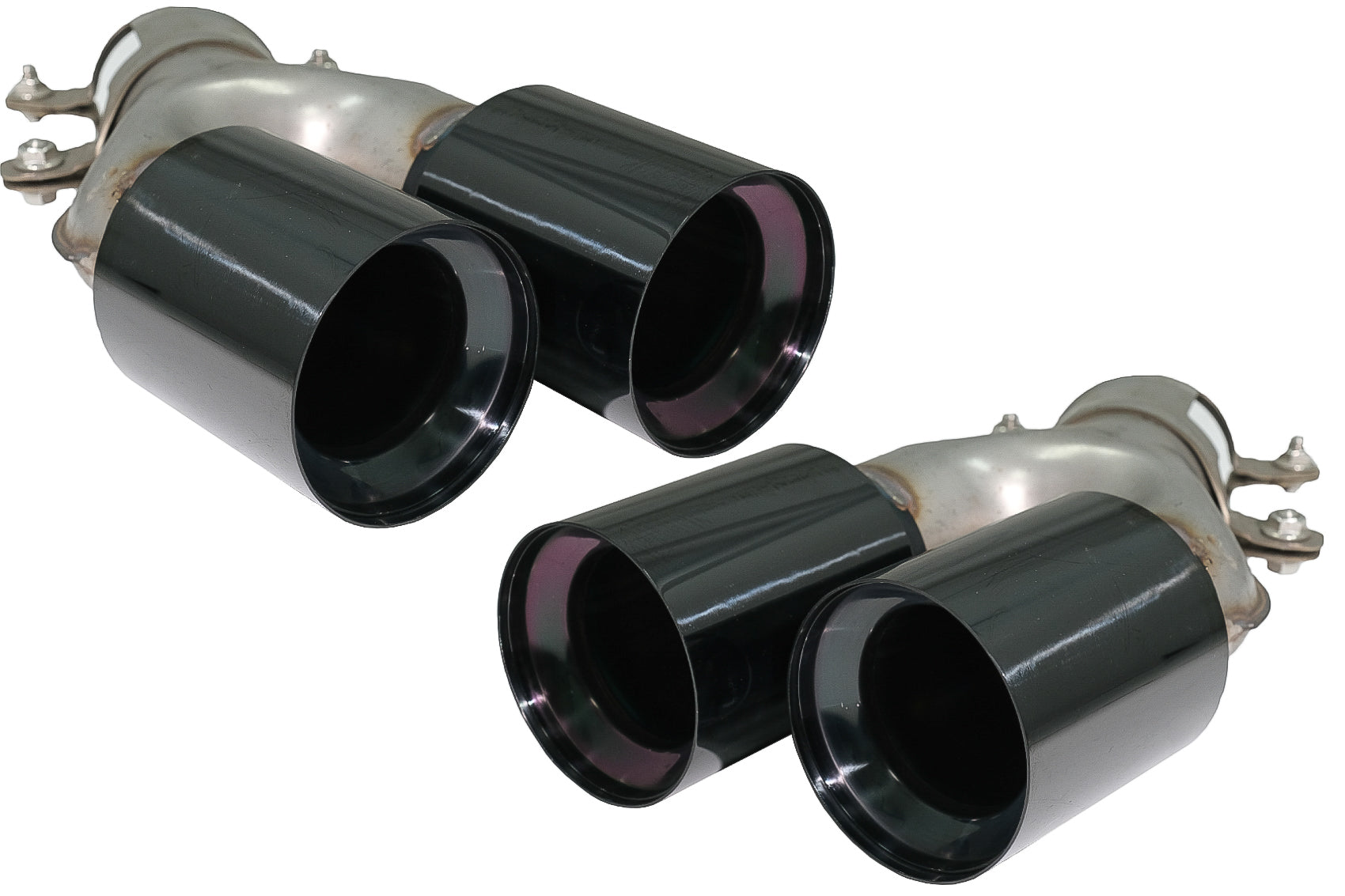 Auspuffblenden passend für BMW 5er G30 G31 G38 (2016-2020) 6er G32 (2016-2020) 540i Design Schwarz KITT Professional Exhaust Systems