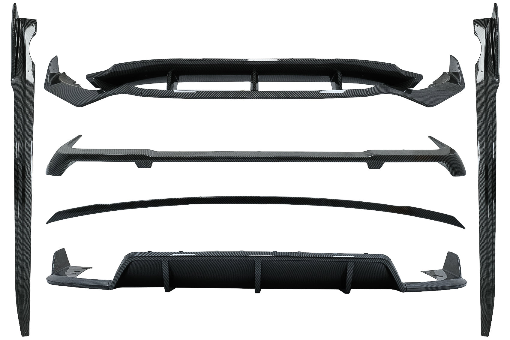Aero Bodykit für BMW X5 G05 2018+ M-Tech Black Knight Design Kohlefaser CarPartsTuning