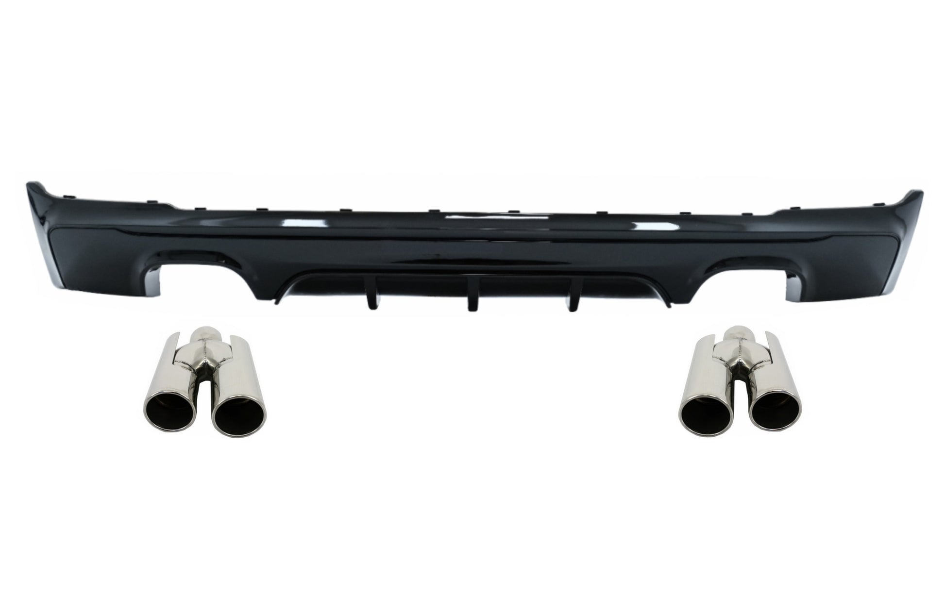 Heckschürzenspoiler Volant Diffusor Doppelauslass Mit Endschalldämpfer Passend Für BMW 2er F22 F23 (2013-) M Performance Design KITT