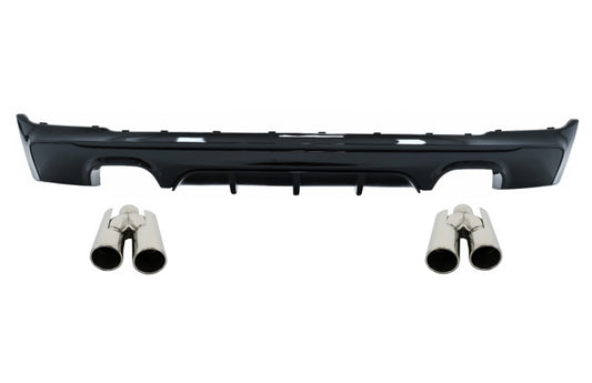 Heckschürzenspoiler Volant Diffusor Doppelauslass Mit Endschalldämpfer Passend Für BMW 2er F22 F23 (2013-) M Performance Design KITT