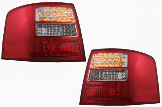 Rückleuchten LED für Audi A6 4B C5 Avant Kombi 12.1997-01.2005 klar rot Weiß CarPartsTuning