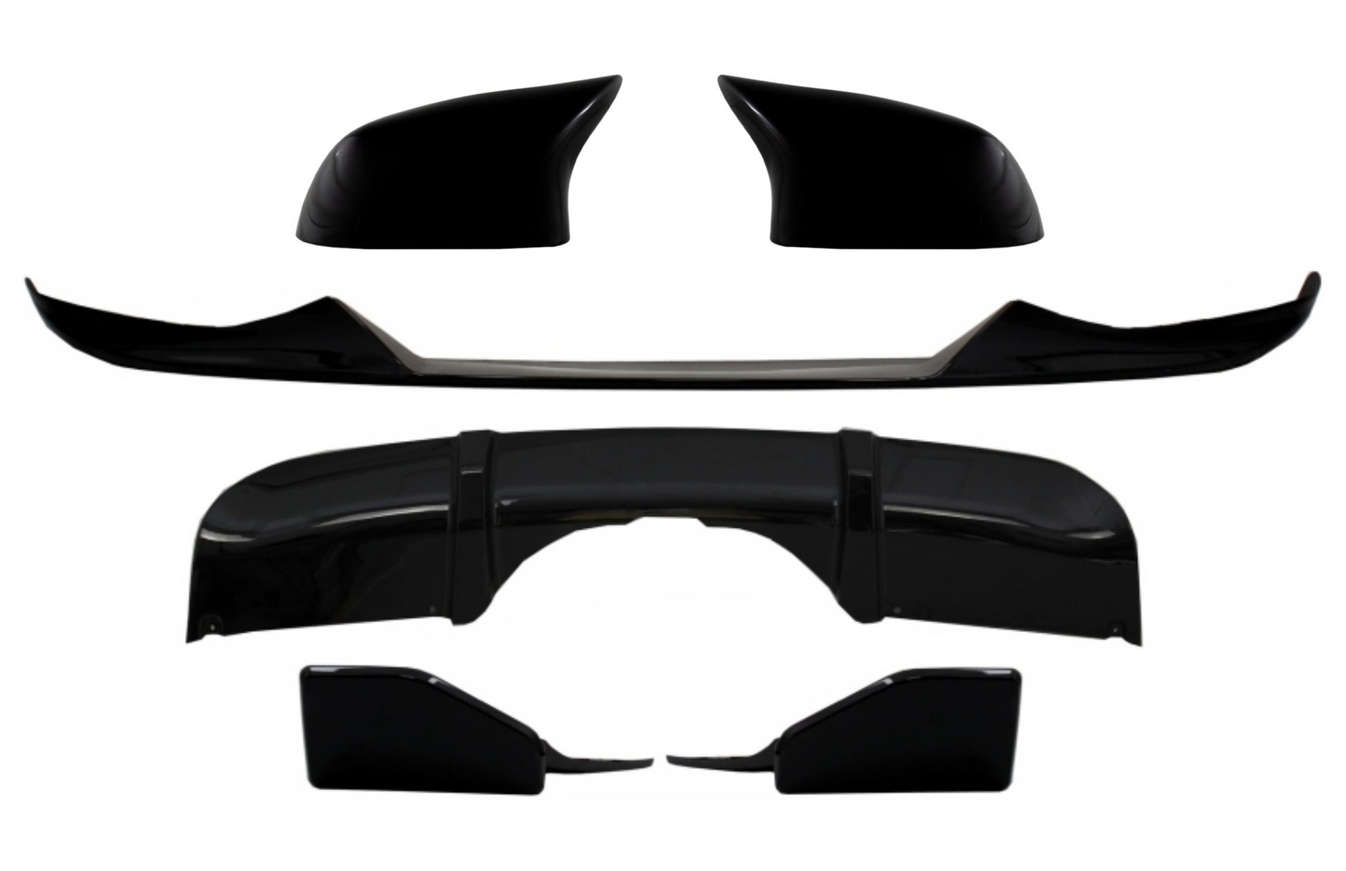 Vorderlippe Diffusor Spiegelabdeckungen für BMW X5 F15 14-18 Aero M Look Glänzend schwarz CarPartsTuning