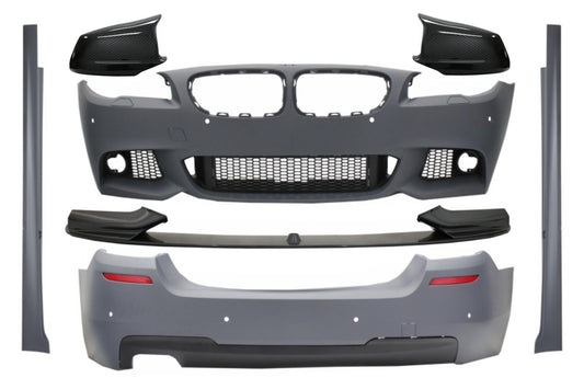 Bodykit Spoiler Lippe Spiegelabdeckungen für BMW 5 F10 Non LCI 2011-2014 M Look Kohlenstoff CarPartsTuning