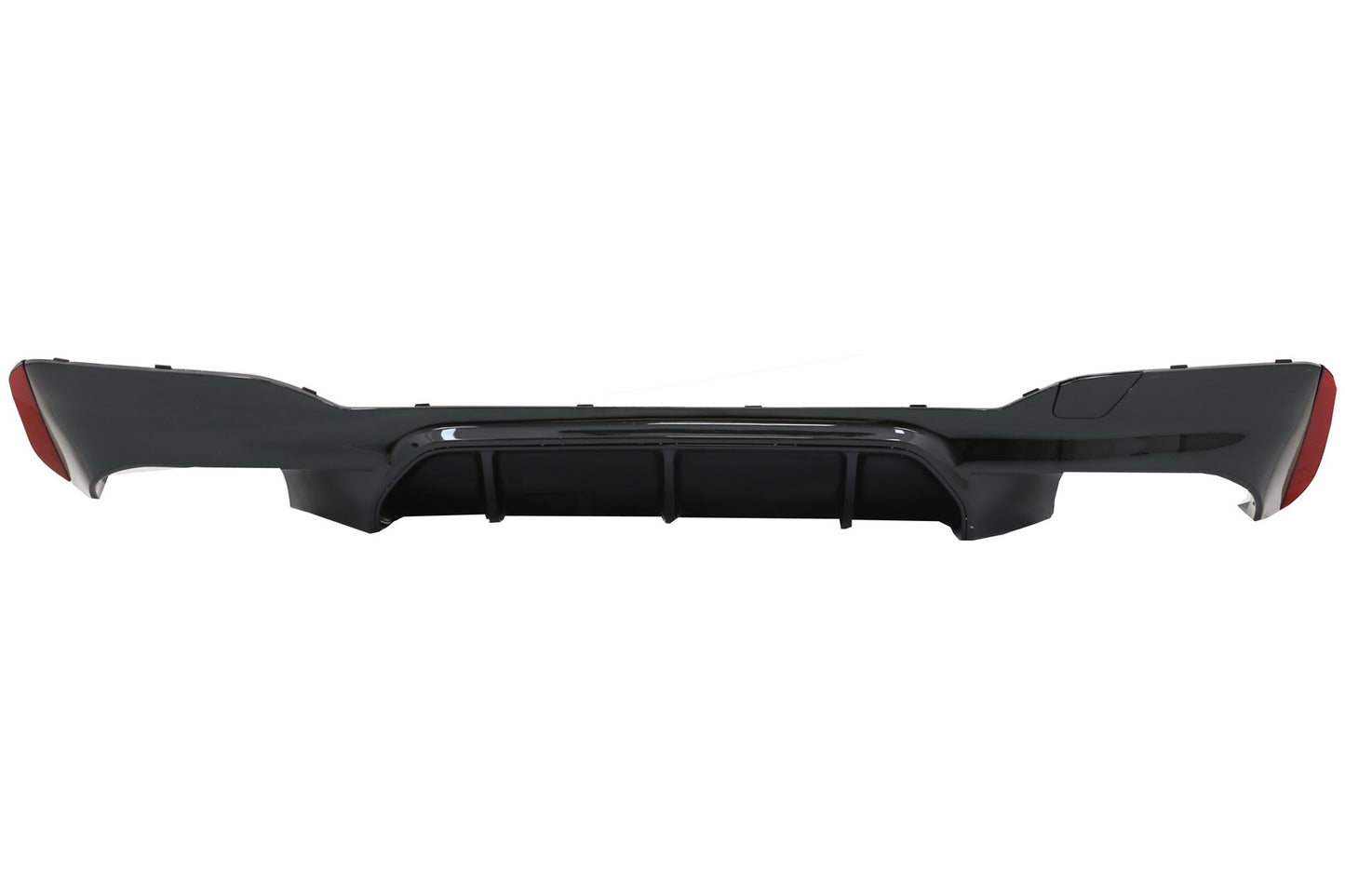 Heckschürze Diffusor Klavier Schwarz Mit Auspuffendrohren Schwarz Passend Für BMW 5er G30 G31 Limousine Touring (2017-2020) M5 Design KITT