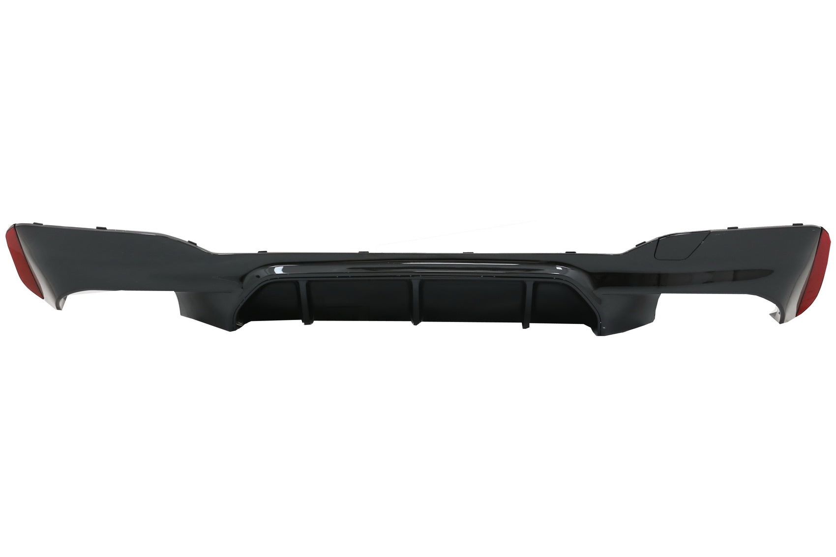 Heckschürze Diffusor Klavier Schwarz Mit Auspuffendrohren Schwarz Passend Für BMW 5er G30 G31 Limousine Touring (2017-2020) M5 Design KITT